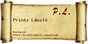 Printz László névjegykártya